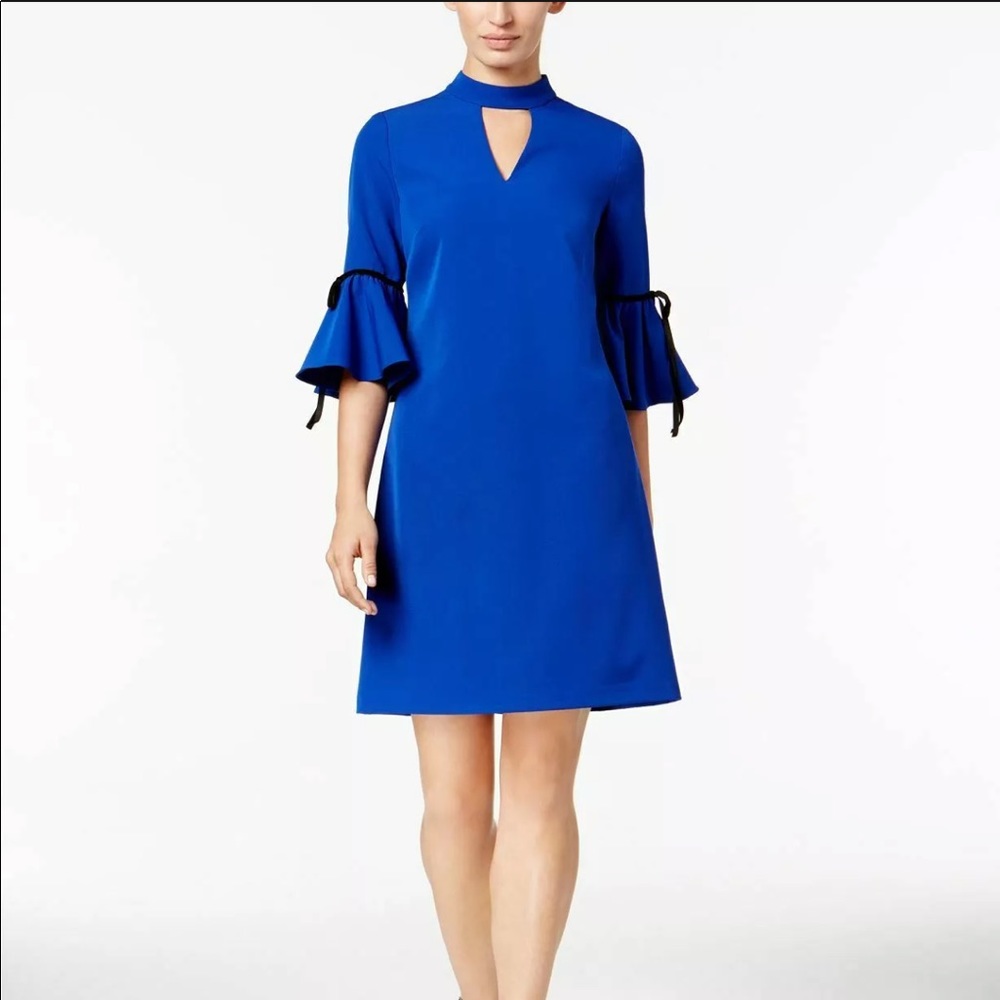 julia jordan Bell-Sleeve Sheath Dress Cobalt Size 6